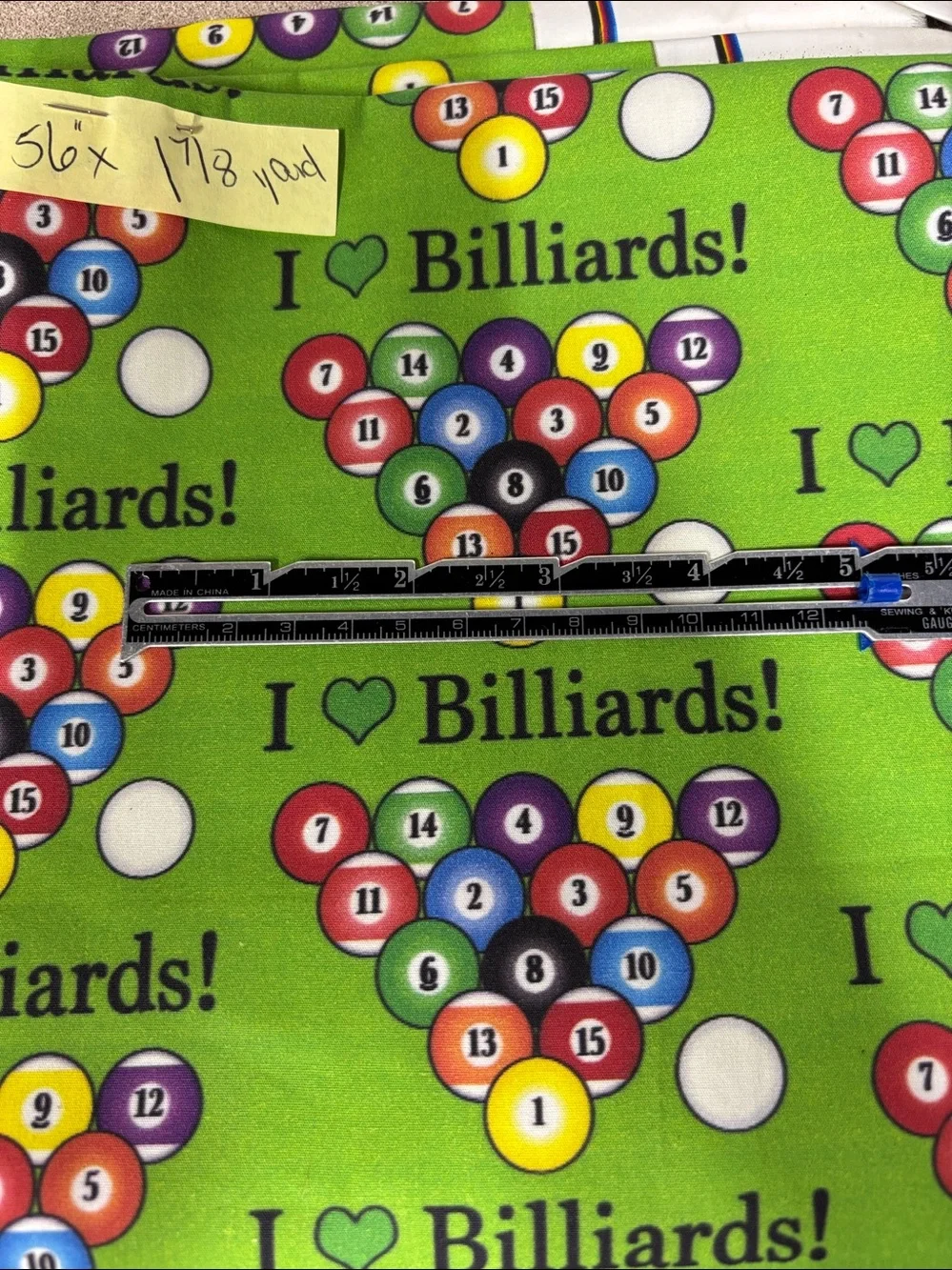 Party-themed fabric with billiards print